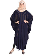 Sassy Panelled Black Kaftan Onion Pink