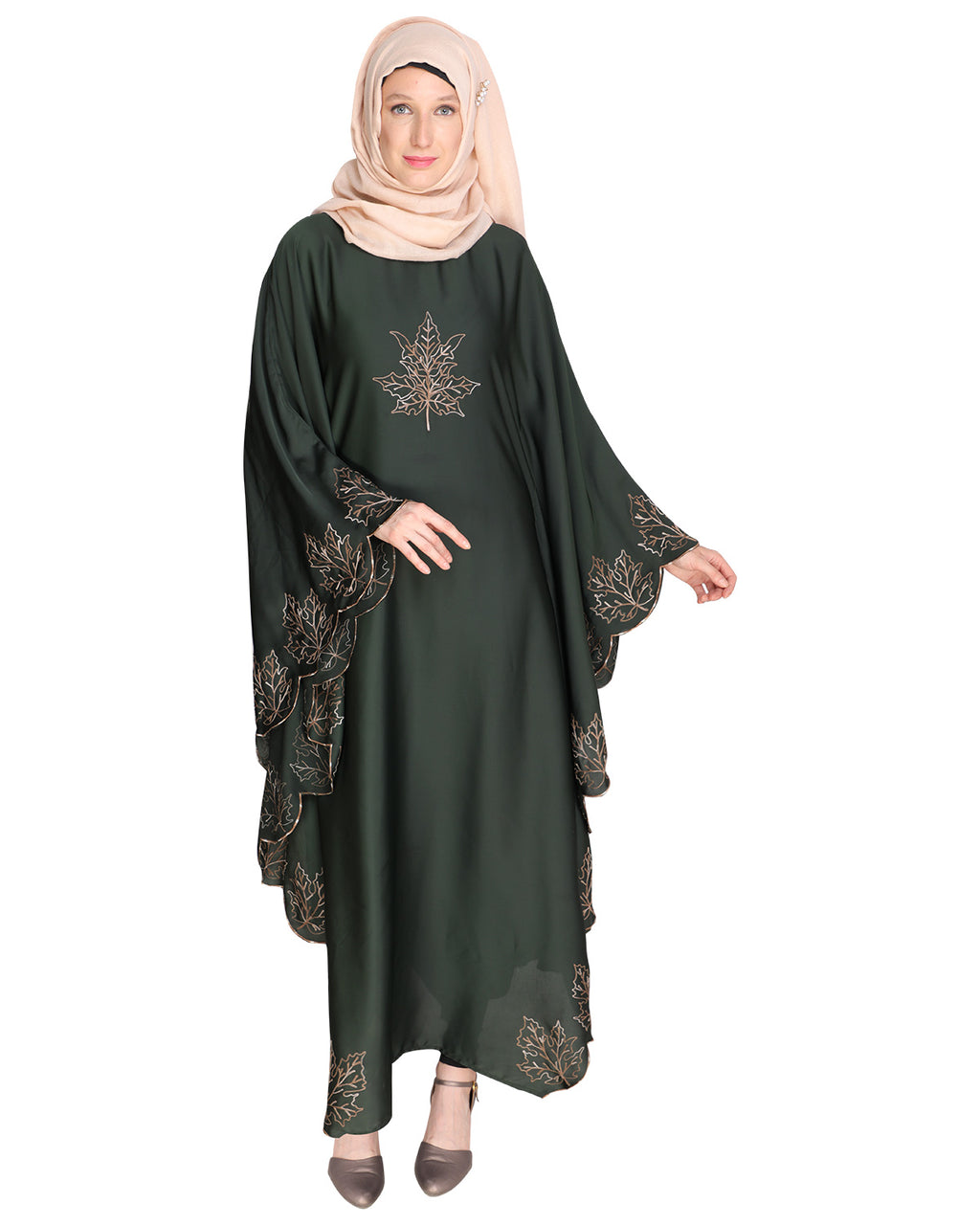 Spring Leaf Beige Kaftan Wine