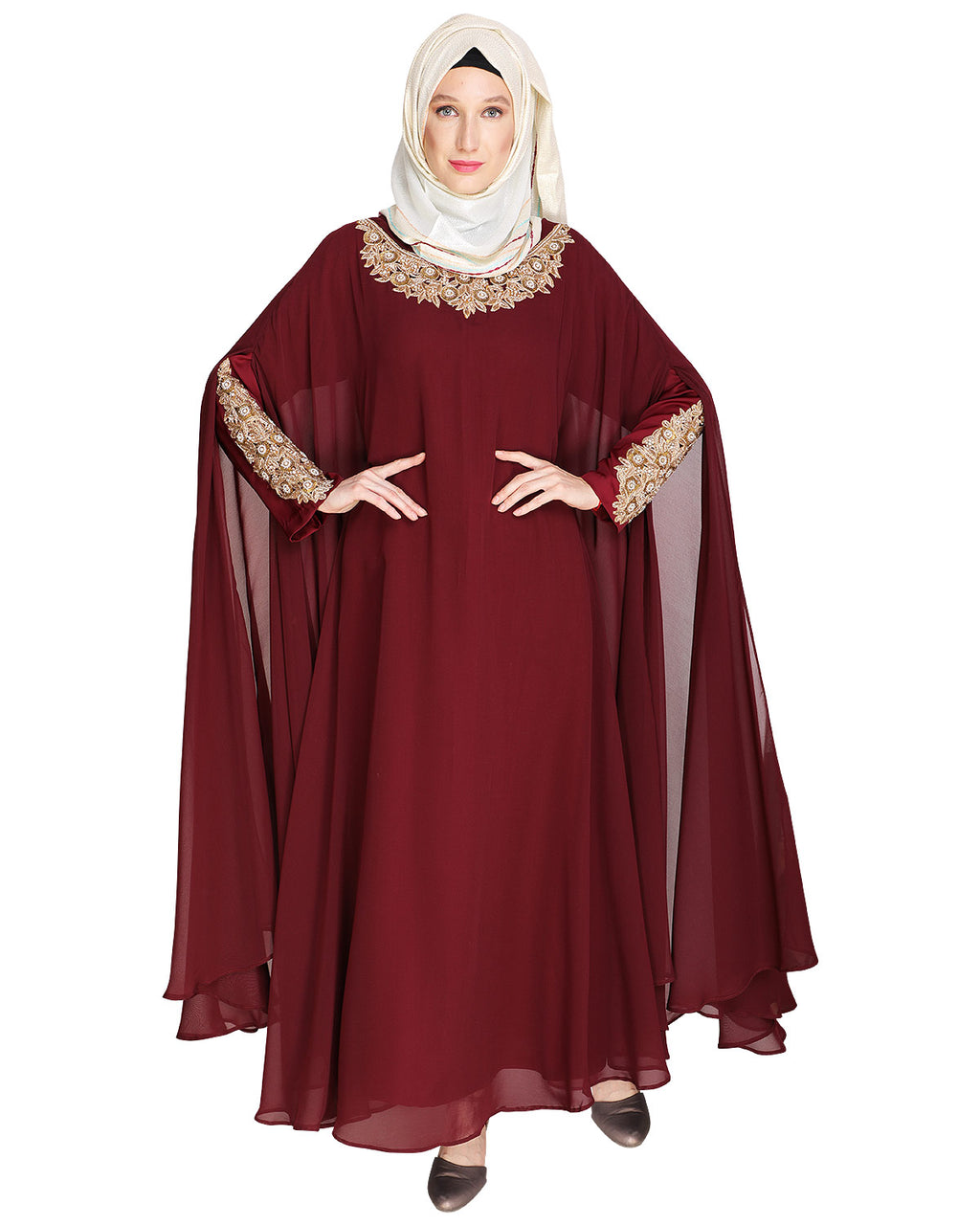 Queen Style Blue Irani Kaftan Wine