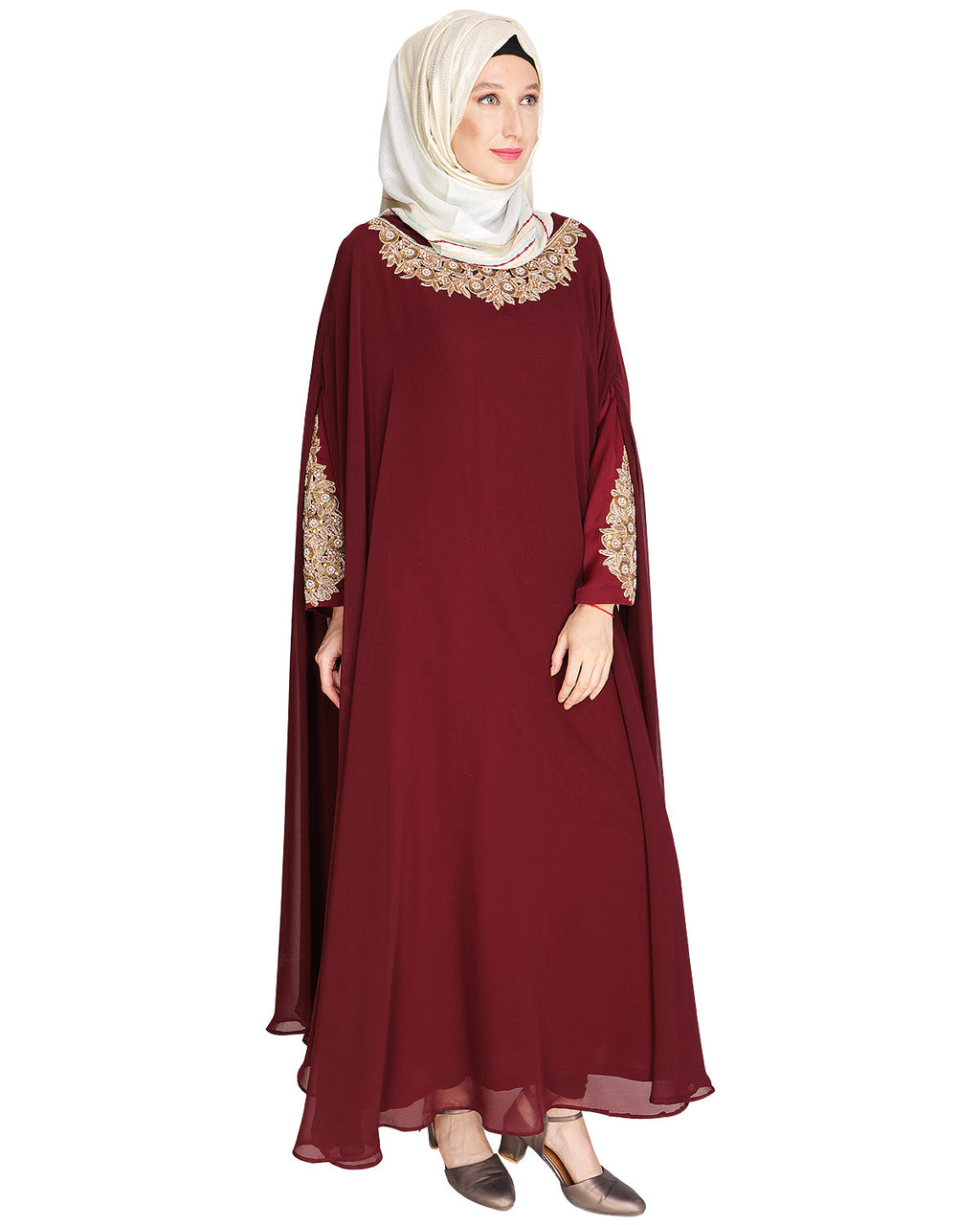Queen Style Blue Irani Kaftan Wine