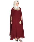 Queen Style Blue Irani Kaftan Wine