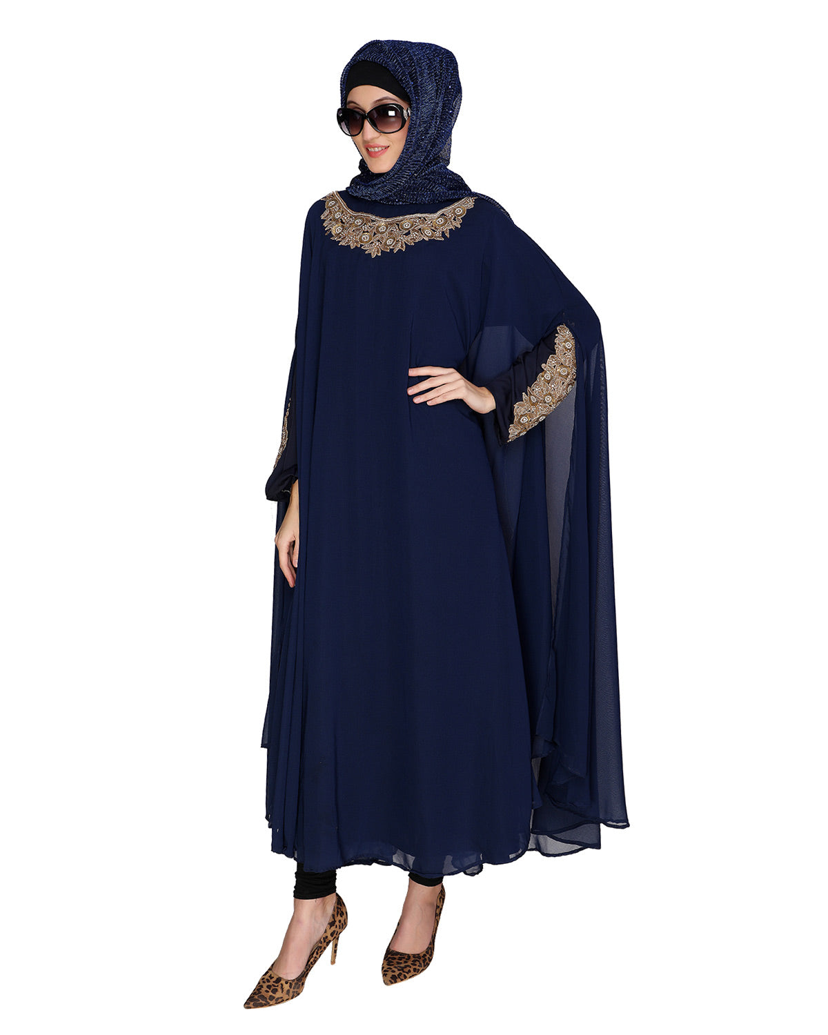 Queen Style Blue Irani Kaftan Wine