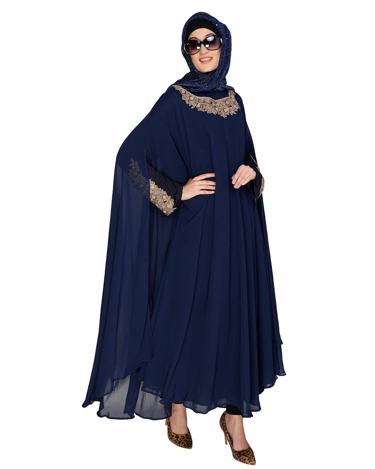 Queen Style Blue Irani Kaftan Wine