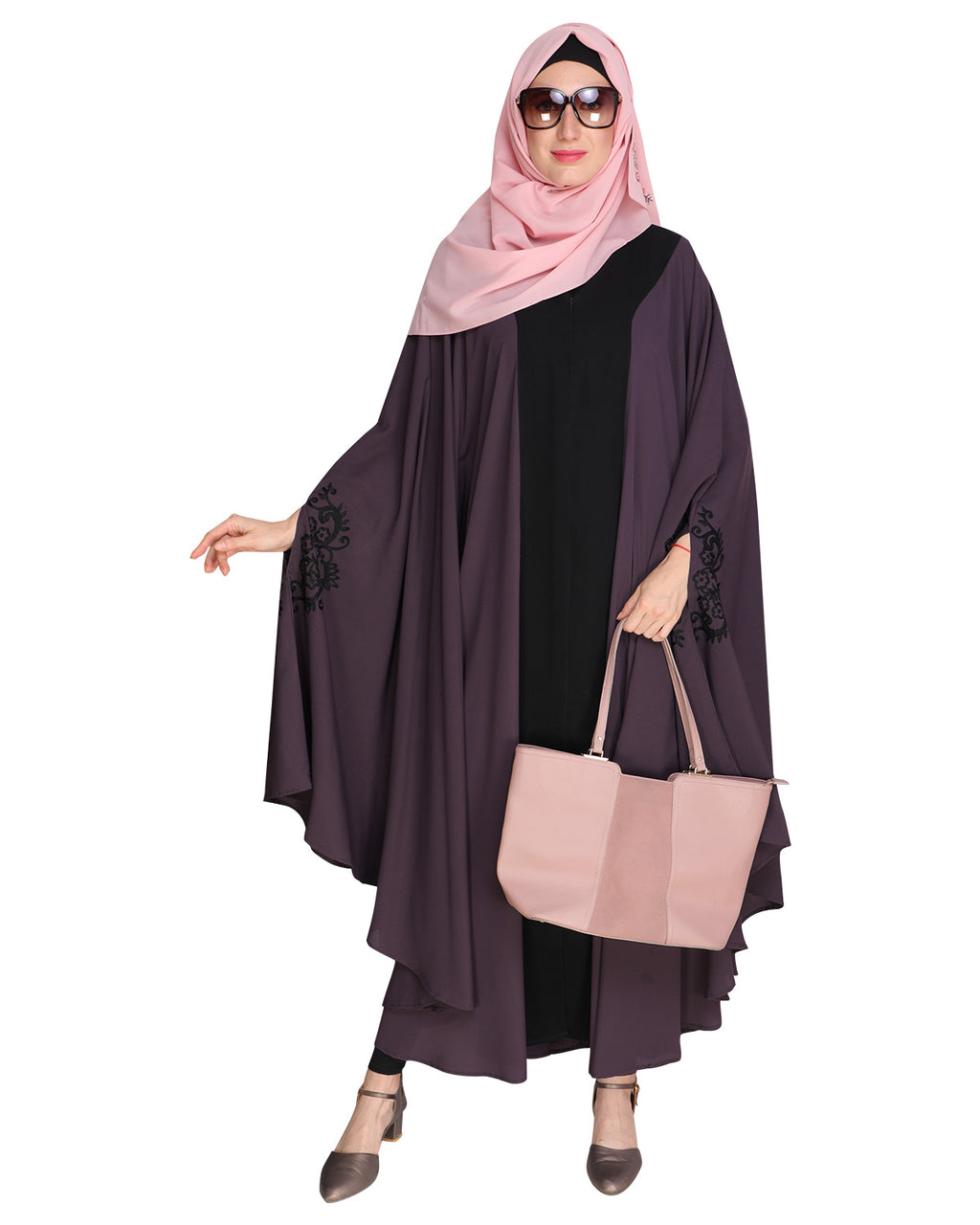 Delicate Embroidered Irani Kaftan Imperial Purple