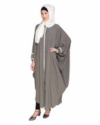 Lace Trim Black Kaftan Grey