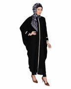 Lace Trim Black Kaftan Maroon