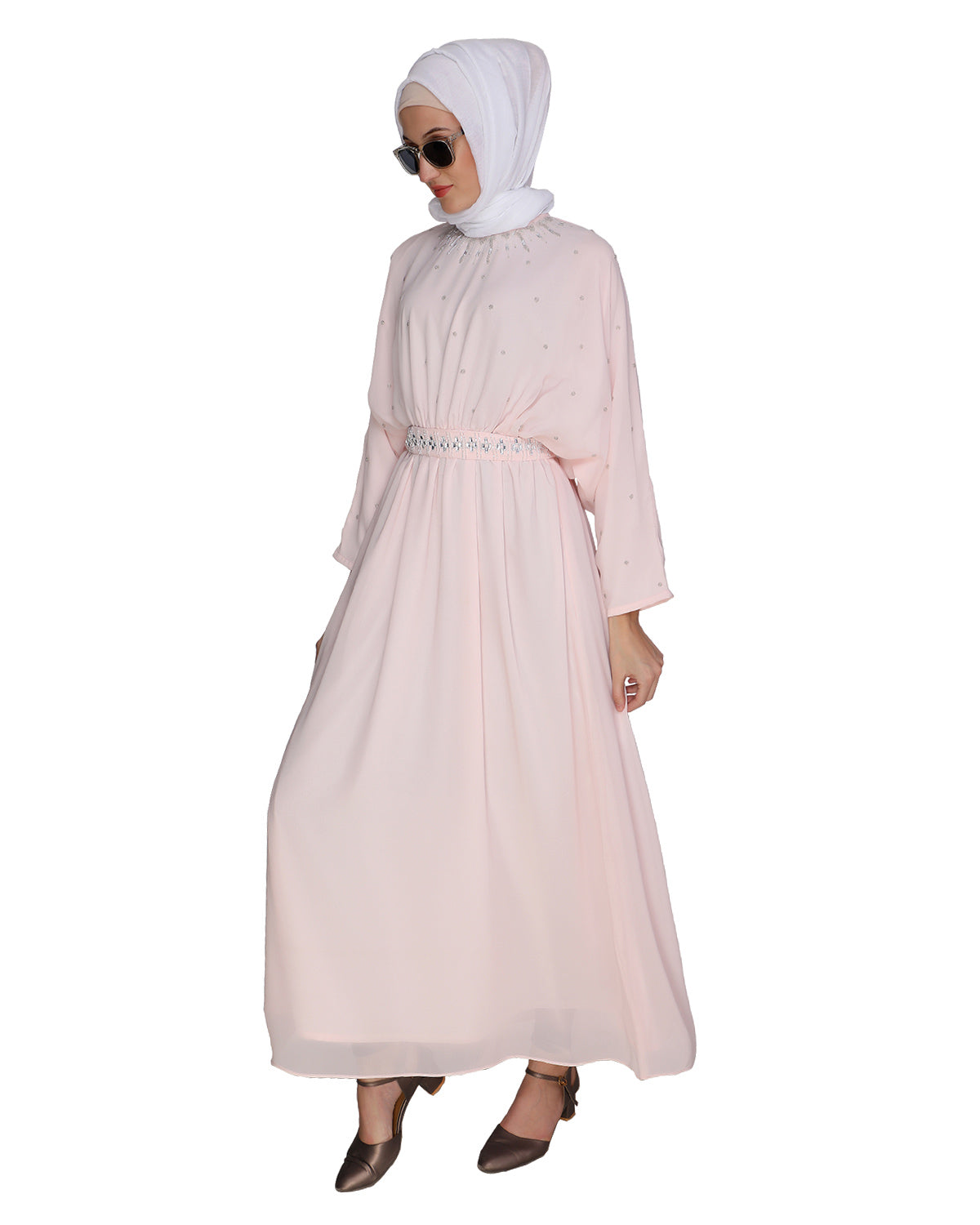 Intricate Handwork Light Green Kaftan Sea Green