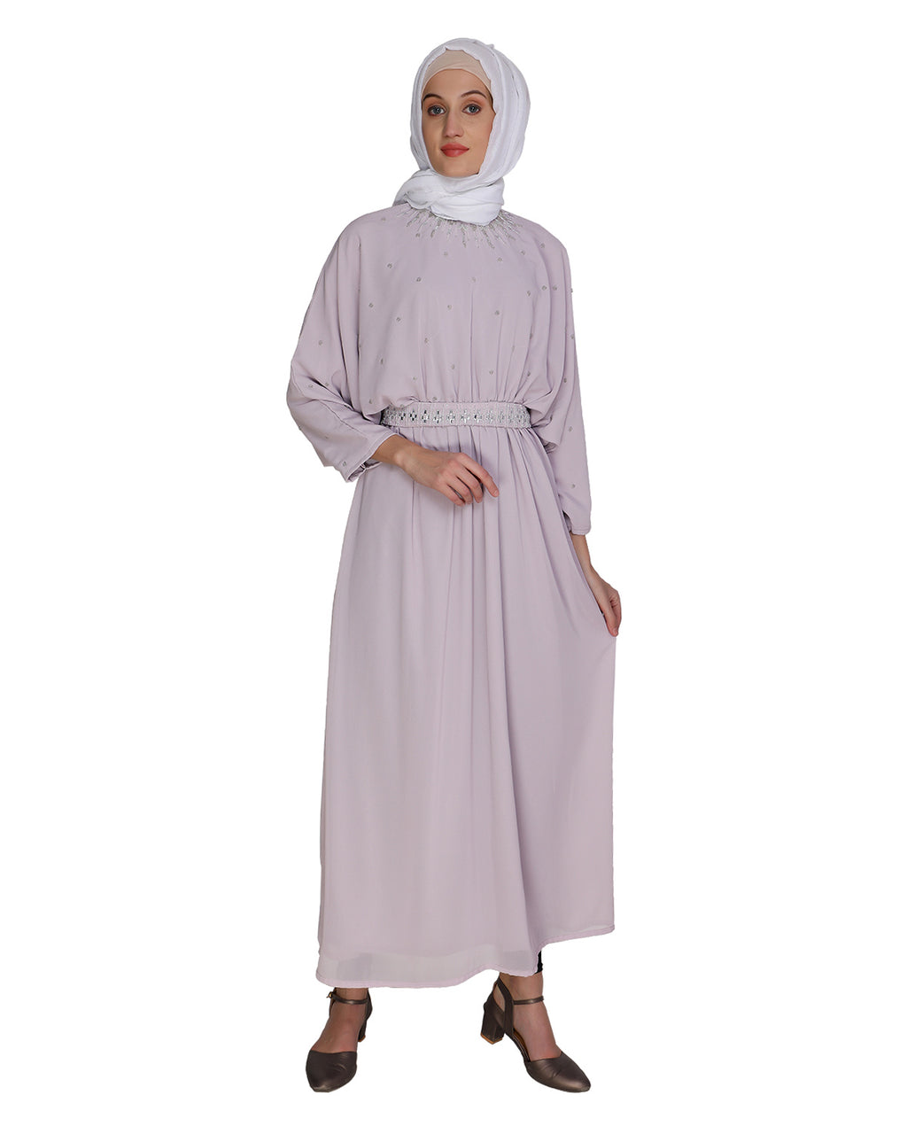 Intricate Handwork Light Green Kaftan Sea Green