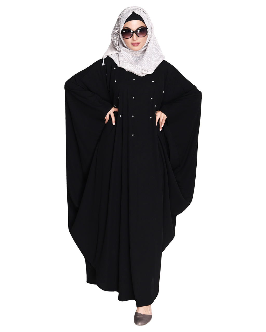 Jazzy Black Kaftan with beaded Embroidery Black