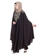 Extravagant Single Layered Dark Brown Luxury Kaftan Dark Grey