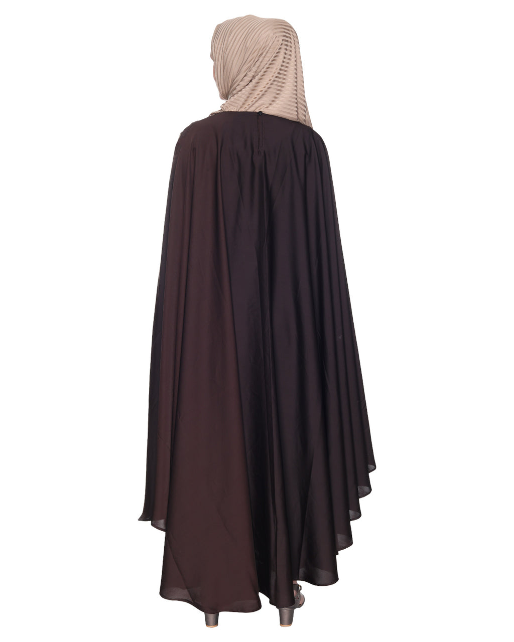 Extravagant Single Layered Dark Brown Luxury Kaftan Dark Grey