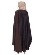 Extravagant Single Layered Dark Brown Luxury Kaftan Dark Grey