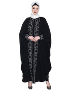 Dimensional Design Embroidered Kaftan Black