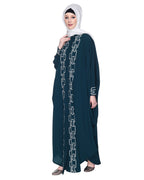 Dimensional Design Embroidered Kaftan Bottle Green