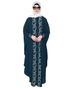 Dimensional Design Embroidered Kaftan Bottle Green