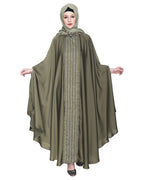 Festive Glittering Embroidered Kaftan In Blue Dead Mint