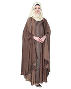 Festive Glittering Embroidered Kaftan In Blue Oak Brown
