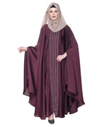 Festive Glittering Embroidered Kaftan In Blue Oak Brown