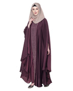 Festive Glittering Embroidered Kaftan In Blue Oak Brown