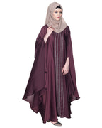 Festive Glittering Embroidered Kaftan In Blue Imperial Purple