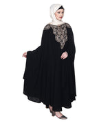 Extravagant Single Layered Dark Brown Luxury Kaftan Dark Grey