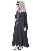 Strikingly Beautiful Dark Grey Embroidered Kaftan