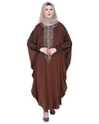 Strikingly Beautiful Dark Grey Embroidered Kaftan