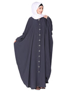 Ultra smart casual front open kaftan with shining metallic rivets Grey