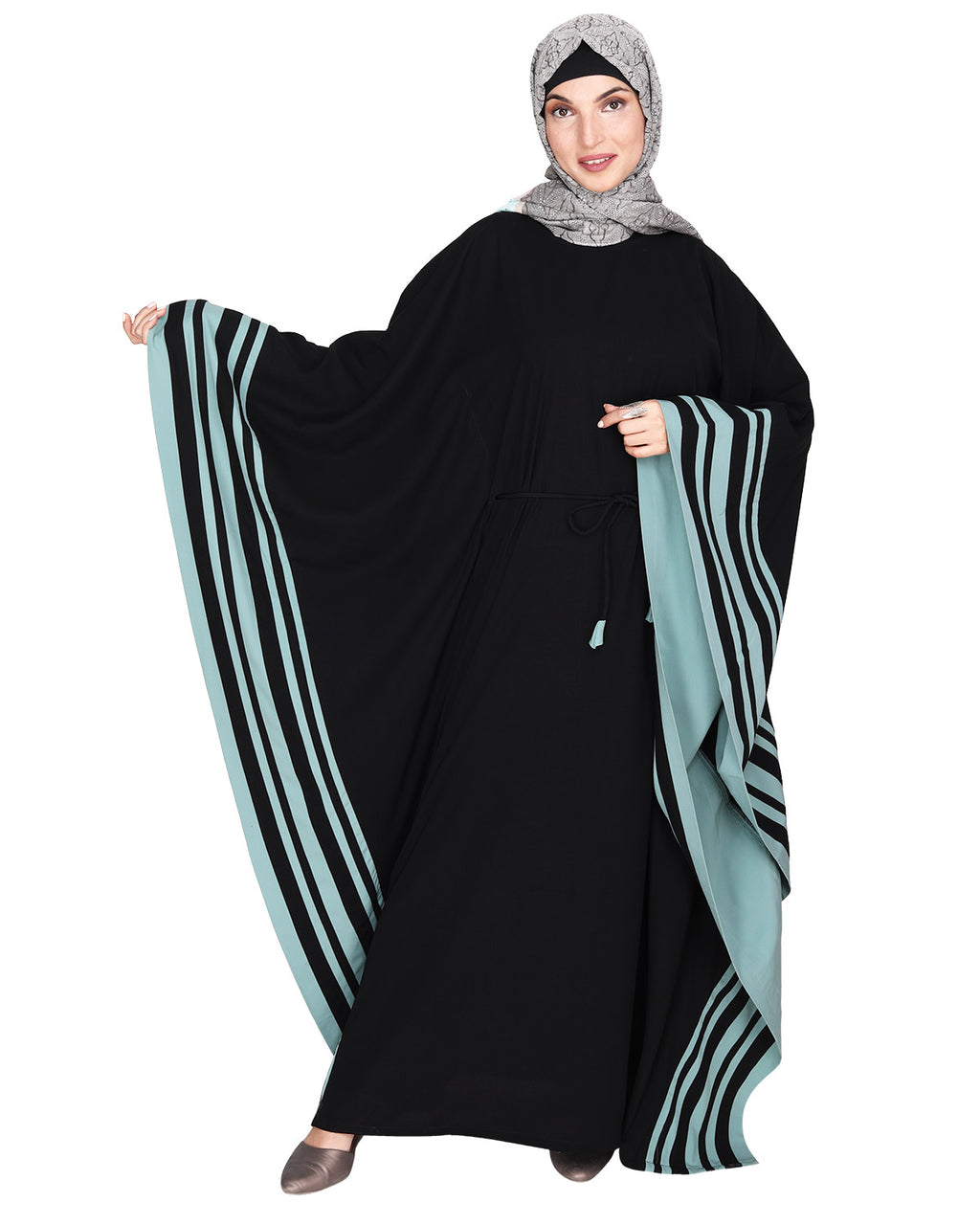 Kaftan with Striped Border
